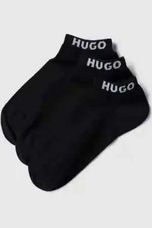 HUGO BOSS Sneakersokken met labelprint in een set van 3 paar