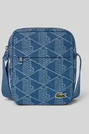Lacoste Schoudertas in denimlook