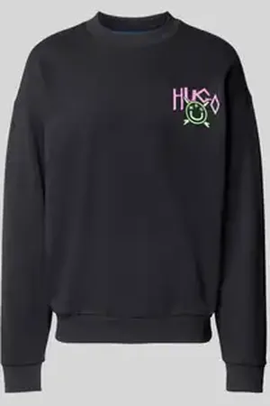 Hugo Blue Sweatshirt met labelprint, model 