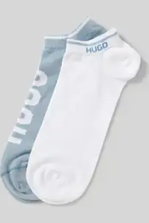HUGO BOSS Sneakersokken met labeldetail in een set van 2 paar