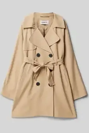 ONLY Regular fit trenchcoat met tailleband om vast te knopen, model 