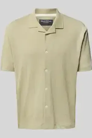 Marc O’ Polo Regular fit poloshirt van een mix van katoen en linnen