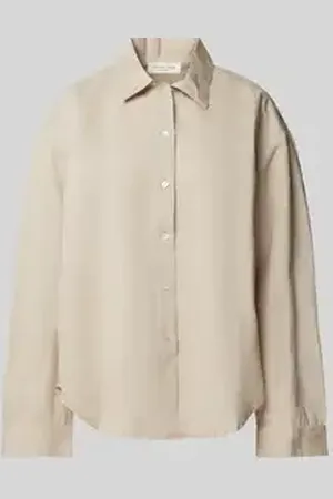 Christian Berg Relaxed fit linnen blouse met doorknoopsluiting