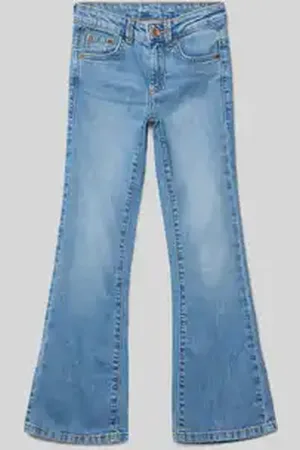 TOM TAILOR Slim fit jeans van katoenmix met flared legs