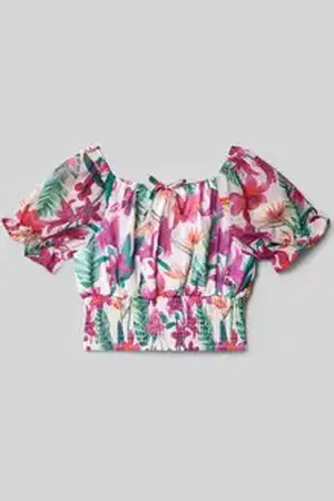 Guess Kort blouseshirt met smokdetail
