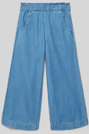 TOM TAILOR Wide leg jeans van zuiver katoen met elastische tailleband