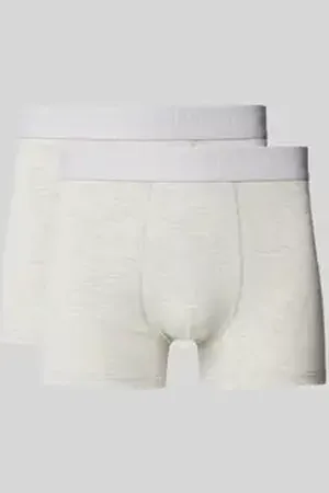 Knowledge Cotton Apparal Broek met elastische band met logo in een set van 2 stuks