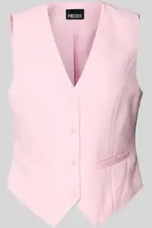 Pieces® Regular fit gilet met 4-knoopssluiting, model 