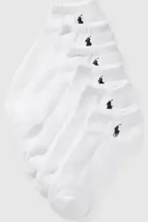 Ralph Lauren Sneakersokken met labelstitching in een set van 6 paar
