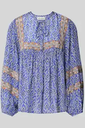 Lollys Laundry Relaxed-fit blouse van viscose met vetersluiting, model 