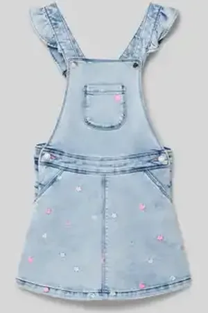 QS by s.Oliver Uitlopende jeansjurk met stitchingdetails