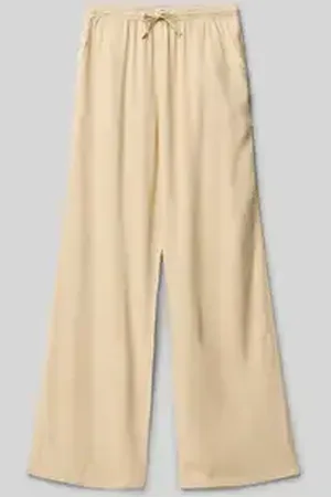 Garcia Wide leg stoffen broek van vicosemix met elastische band