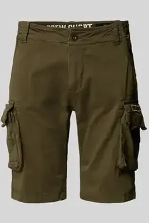 Alpha Industries Regular fit korte cargobroek met labelstitching, model 