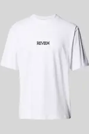 Review T-shirt met labelstitching