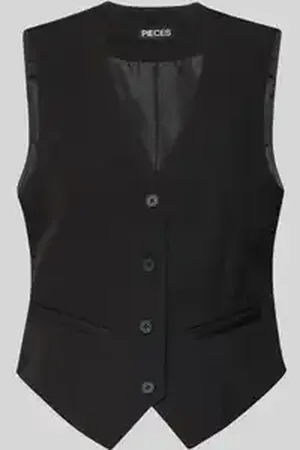 Pieces® Regular fit gilet met 4-knoopssluiting, model 