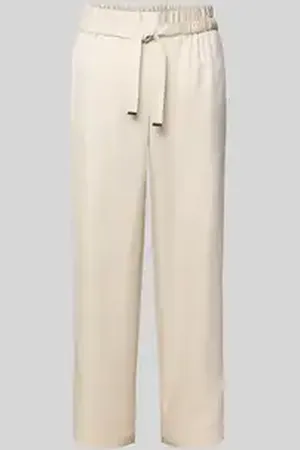 Comma, Straight leg stoffen broek met tunnelkoord