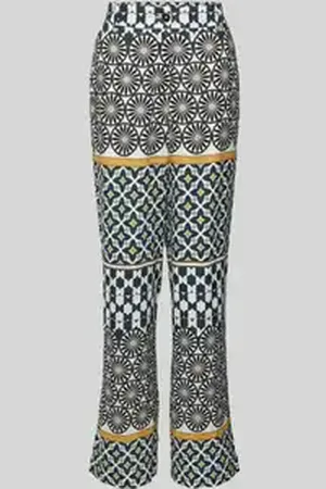 Marc O’ Polo Loose fit linnen broek met all-over motief