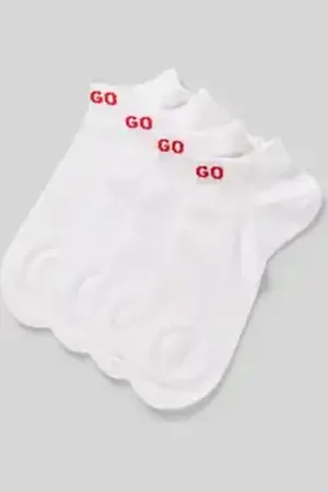 HUGO BOSS Sneakersokken met logostitching in een set van 4 paar