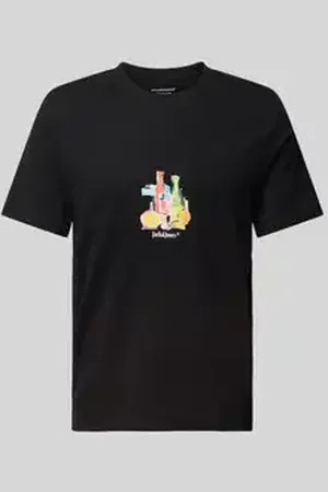 JACK & JONES T-shirt met geribde ronde hals, model 