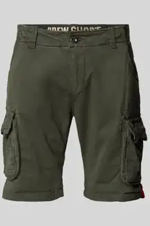 Alpha Industries Regular fit korte cargobroek met labelstitching, model 