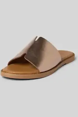 Tamaris Slippers van leer met licht gestructureerde zool