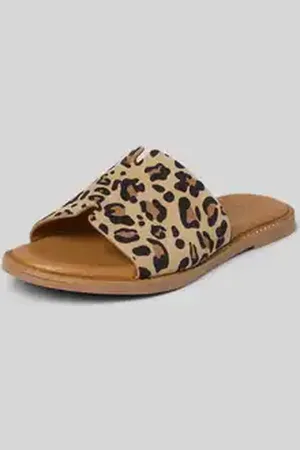 Tamaris Leren slippers met gestructureerde zool