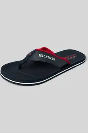 Tommy Hilfiger Teenslippers met gewatteerde wreefriempjes