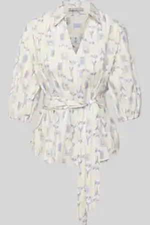 Christian Berg Regular fit blouse met strikceintuur