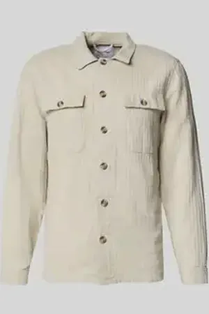 Lindbergh Relaxed fit overhemdjack met borstzakken
