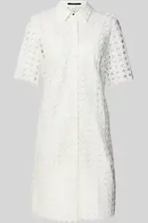 Comma, Knielange overhemdjurk in semi-transparant design