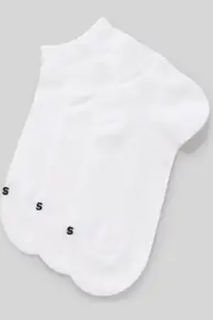 HUGO BOSS Sneakersokken met logostitching in een set van 4 paar