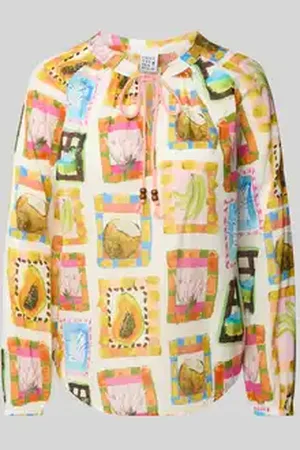 Emily van den Bergh Regular fit blouse met ronde hals
