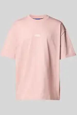 Hugo Blue T-shirt met labelprint, model 