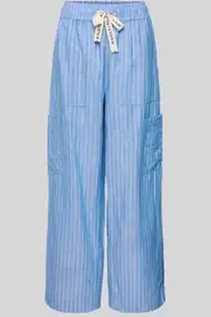 Scotch&Soda Wide leg stoffen broek met opgestikte zakken op de pijp