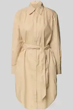 HUGO BOSS Knielange jurk met strikceintuur, model 