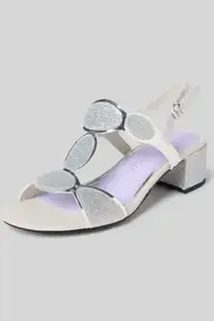 Marco Tozzi Sandalen in metallic look met blokhak