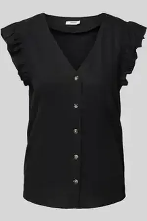 B YOUNG Regular fit linnen blousetop met V-hals, model 