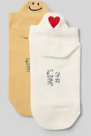 Jake*s Sokken met motiefstitching in een set van 2 paar