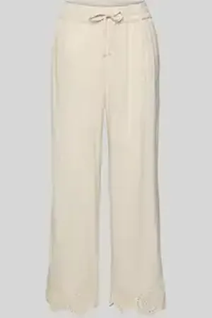 Freequent Wide leg stoffen broek met broderie anglaise, model 