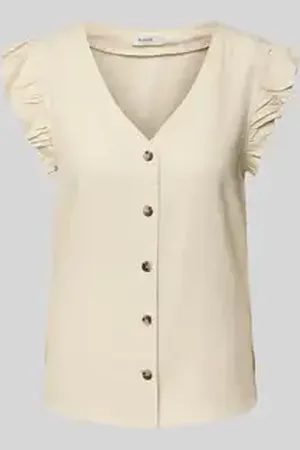 B YOUNG Regular fit linnen blousetop met V-hals, model 