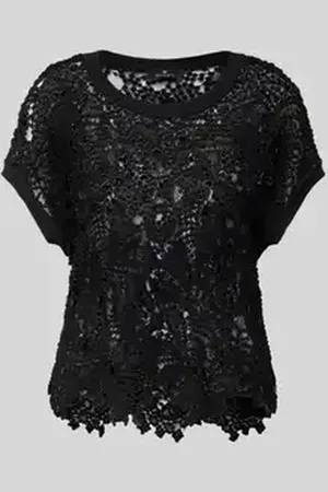 monari Gebreid shirt met ronde hals