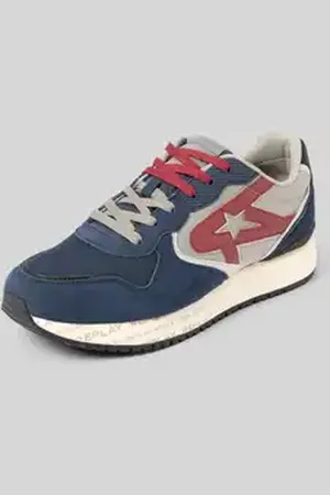 Replay Leren sneakers met labelbadge, model 