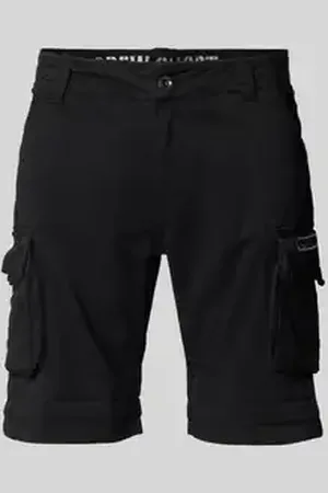 Alpha Industries Regular fit korte cargobroek met labelstitching, model 