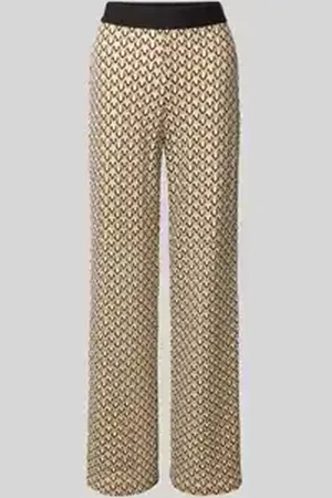 raffaello rossi Straight leg stoffen broek met elastische band met label, model 
