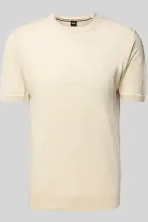 HUGO BOSS T-shirt van een mix van linnen en viscose, model 