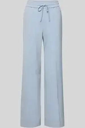 Opus Wide leg stoffen broek met tunnelkoord, model 