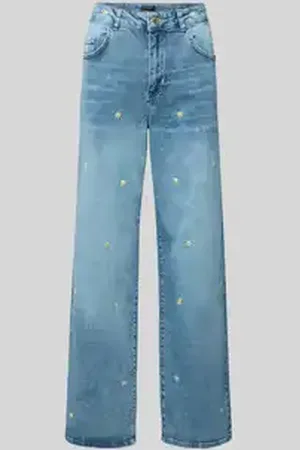More & More Jeans met wijde pijpen en stitchings