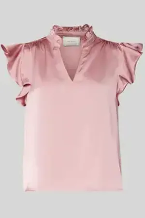 Neo Noir Regular fit blousetop met opstaande kraag, model 