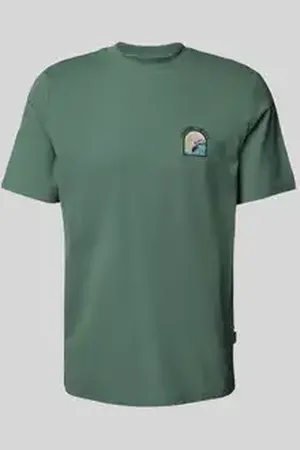 Blend T-shirt met motief- en statementstitching, model 