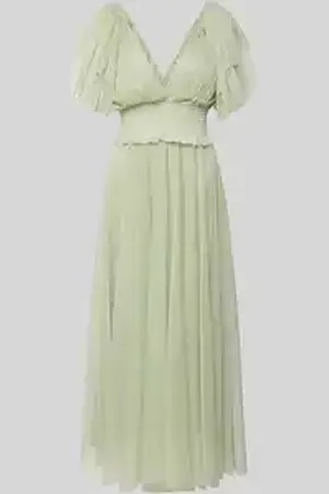 Lace & Beads Knielange cocktailjurk met V-hals